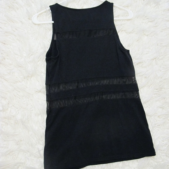 Women's Express Sleeveless Mesh Shirt Chic Date night Top Size : M Black EUC - Picture 7 of 7